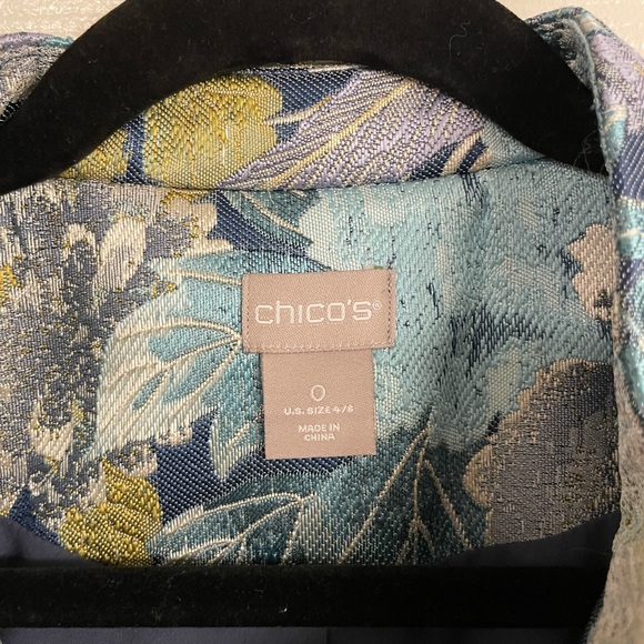 Chico’s Blue Floral Embroidered Jacket - Picture 8 of 12